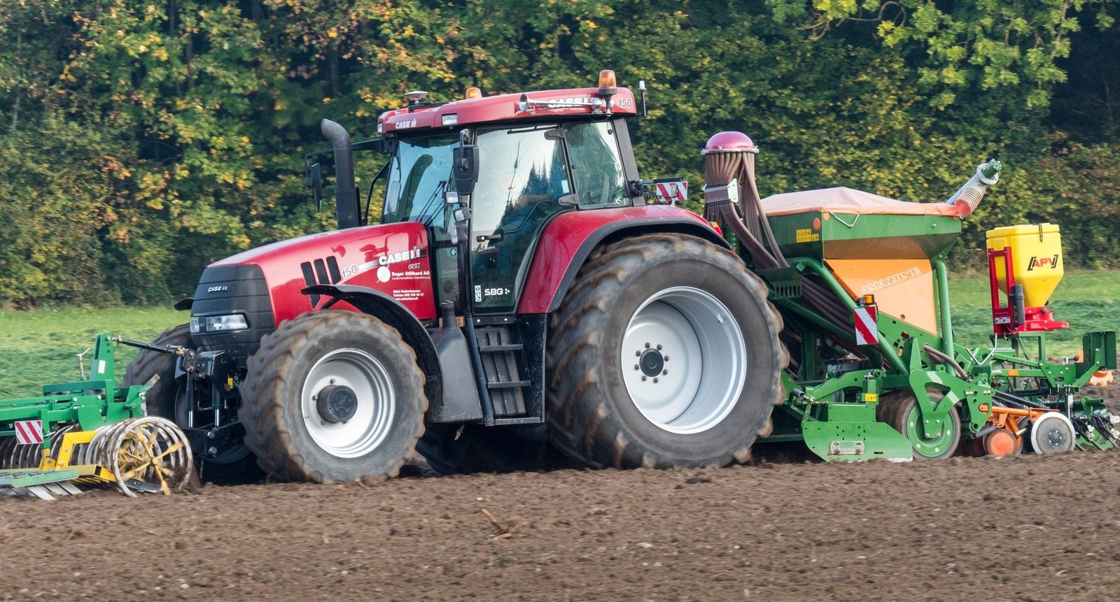 Case IH tractor working a field